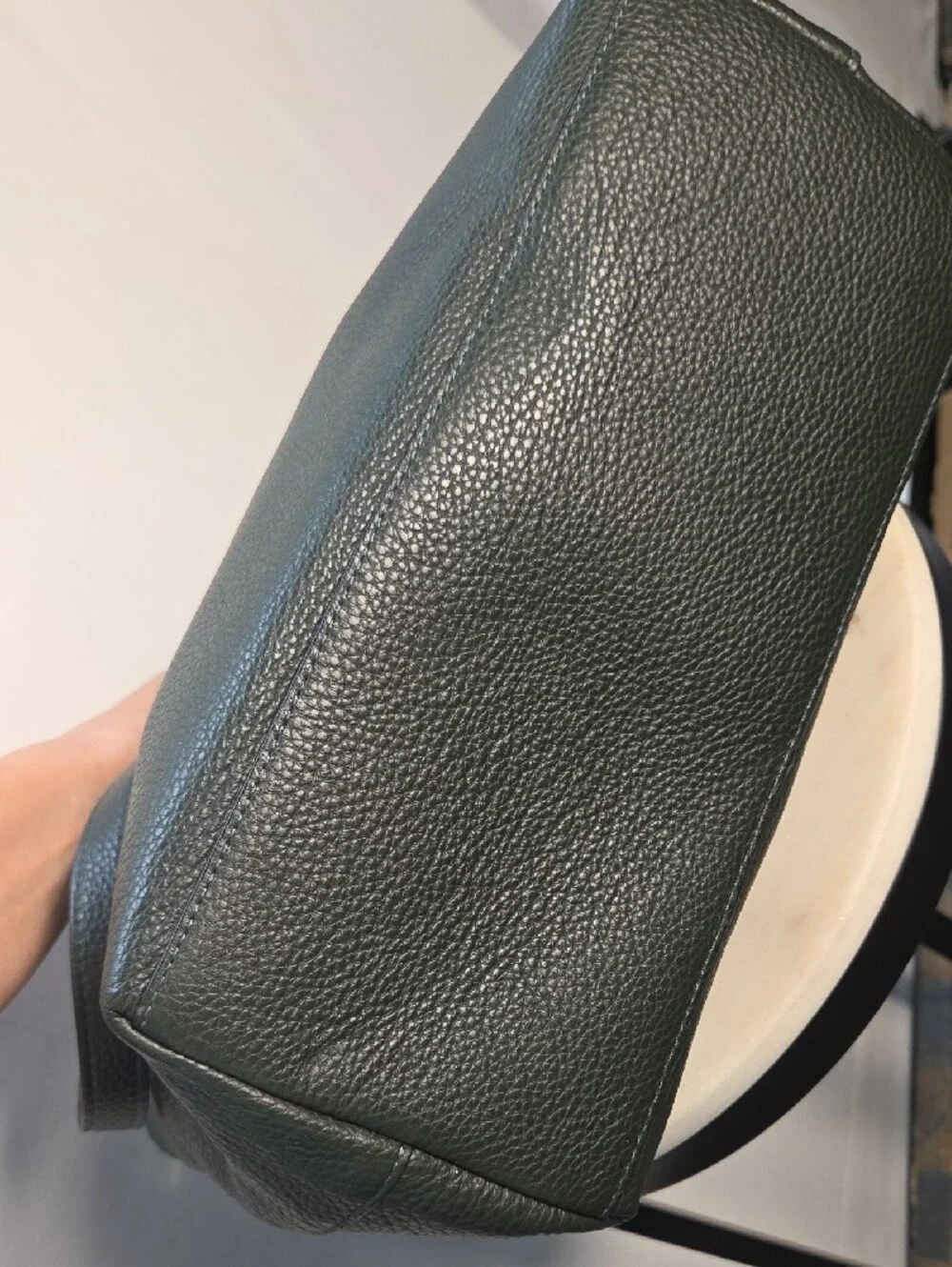 Coach Taylor Pebbled Leather Tote in Dark Green with Gold Hardware - Picture 8 of 12